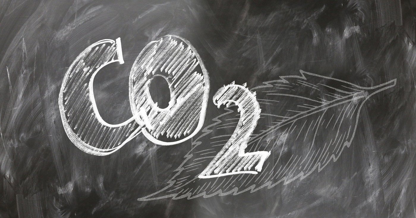 DAs Bild zeigt das Wort CO2