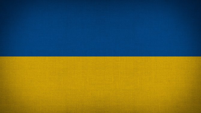 Das Bild zeigt die Flagge von  Ukraine.